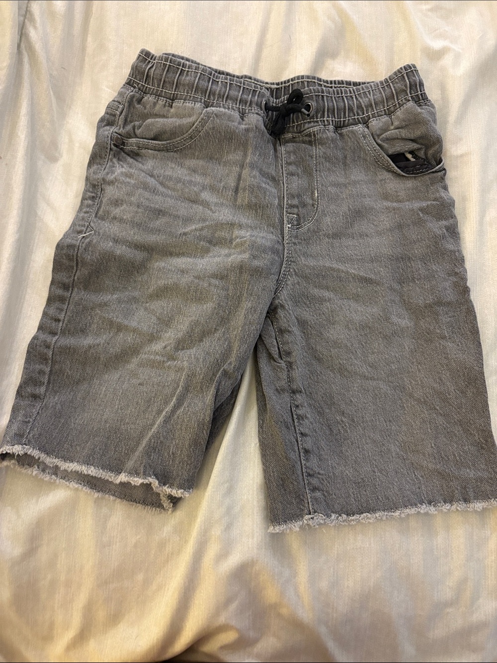 art class Gray Drawstring Denim-Style Boys Shorts
